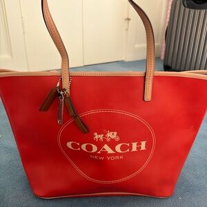 Coach Vibrant Red Tote Bag